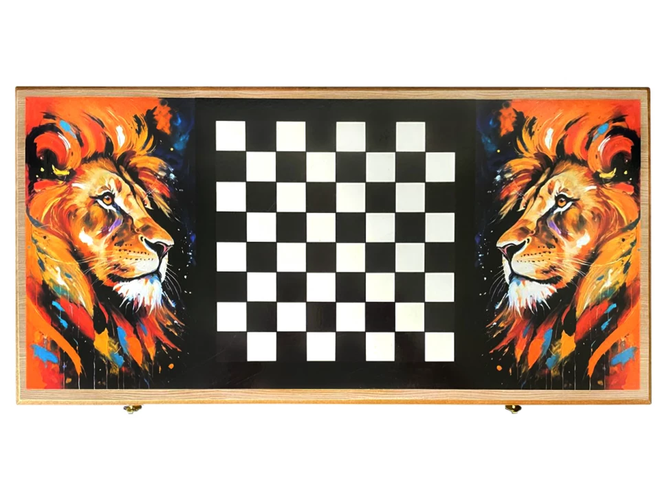 Нарды + Шашки Сирия Лев Король большие (Россия, дерево, 60 см), Partida