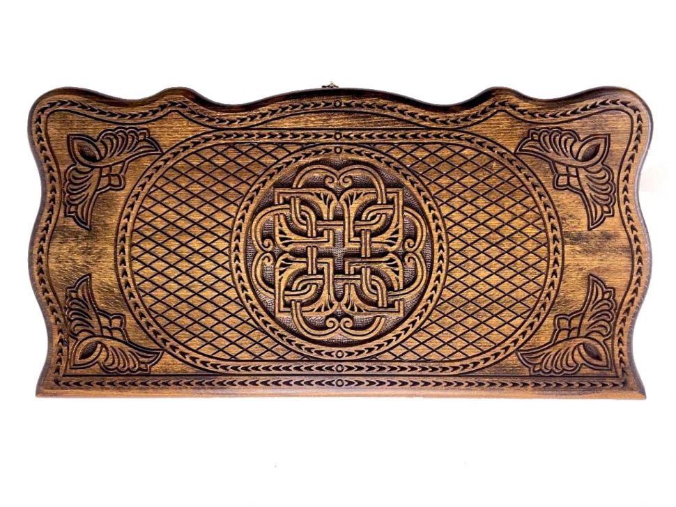 Нарды резные "Тёмный Узор 4" 50, Mirzoyan