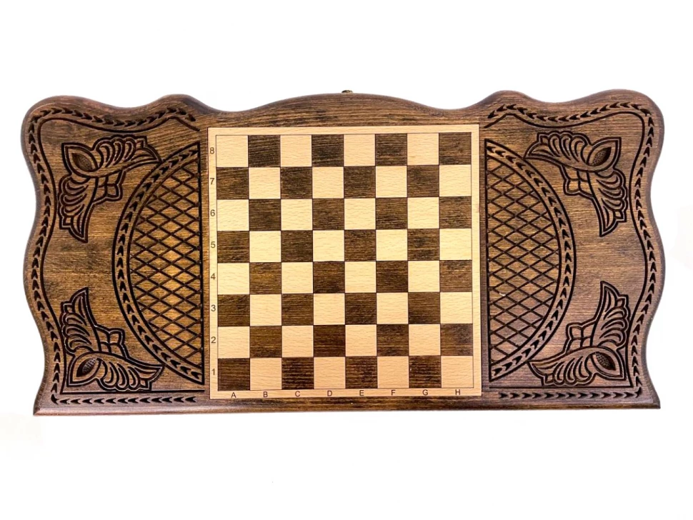 Нарды резные "Тёмный Узор 4" 50, Mirzoyan