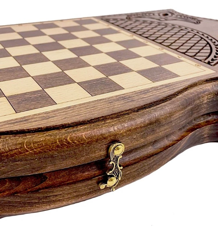 Нарды резные "Тёмный Узор 4" 50, Mirzoyan