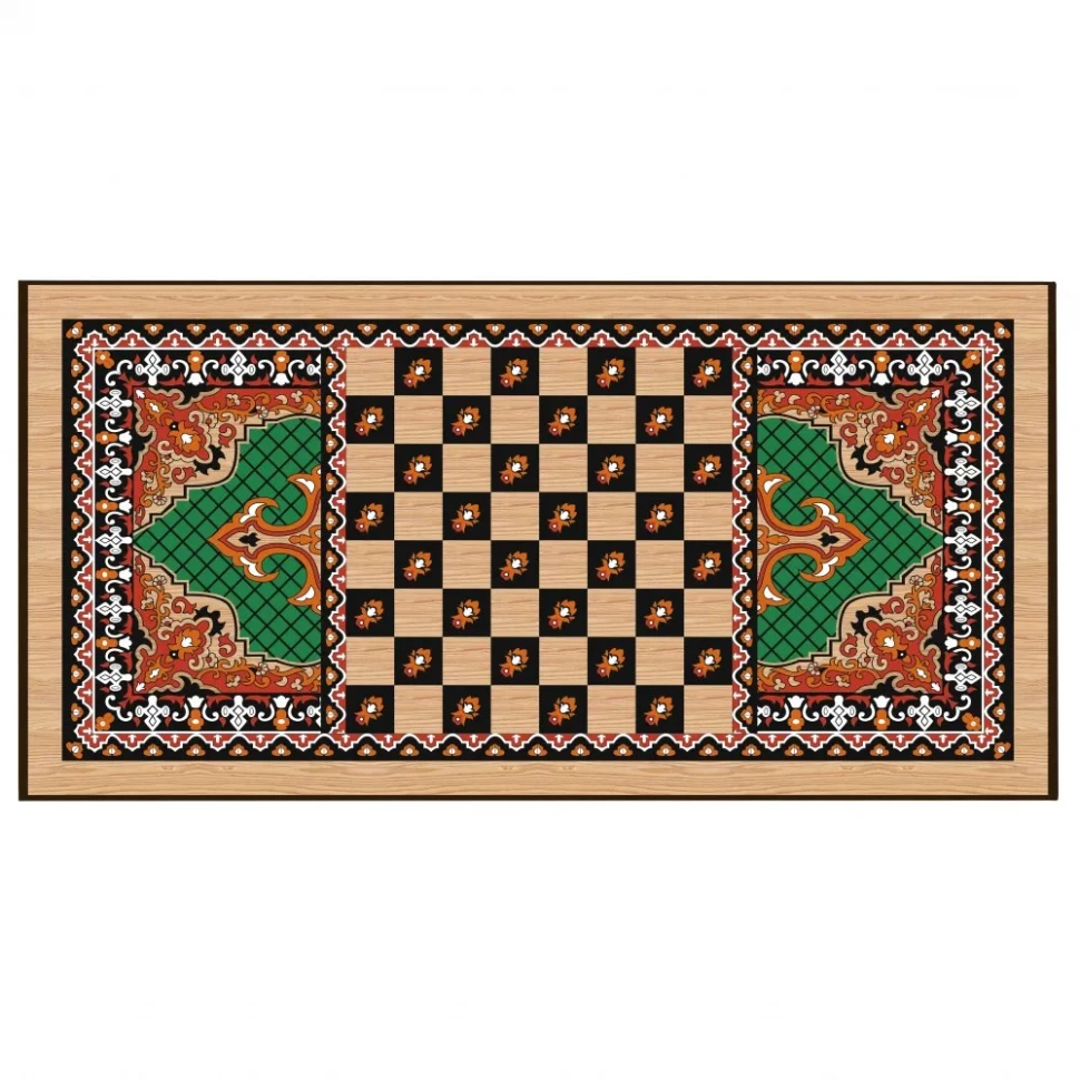 Нарды + Шашки Сирия Зеленые большие (Россия, дерево, 60 см), Partida