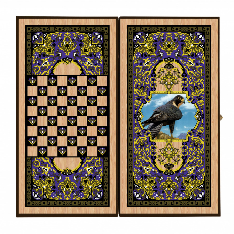 Нарды + Шашки Сирия Сокол средние (Россия, дерево, 50 см), Partida