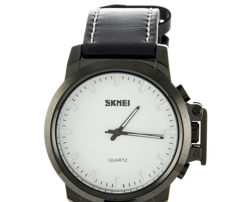 Наручные часы skmei 1208lwtbk white(black leather belt)