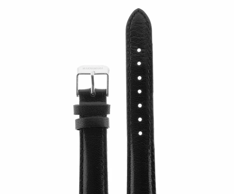 Ремешки maknamara 16 мм чер гладкий сер заст mp-16015