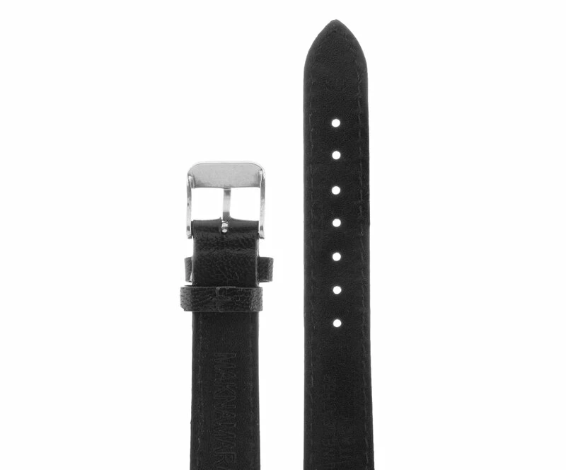 Ремешки maknamara 16 мм чер гладкий сер заст mp-16015