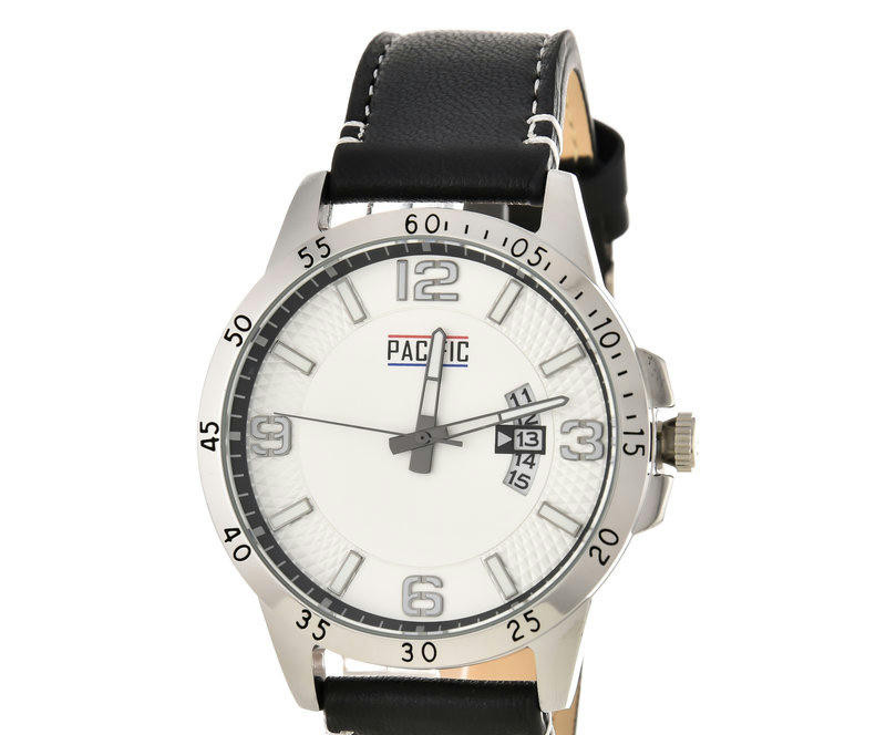 Наручные часы pacific x0071-5 корп-хром циф-бел чер ремень