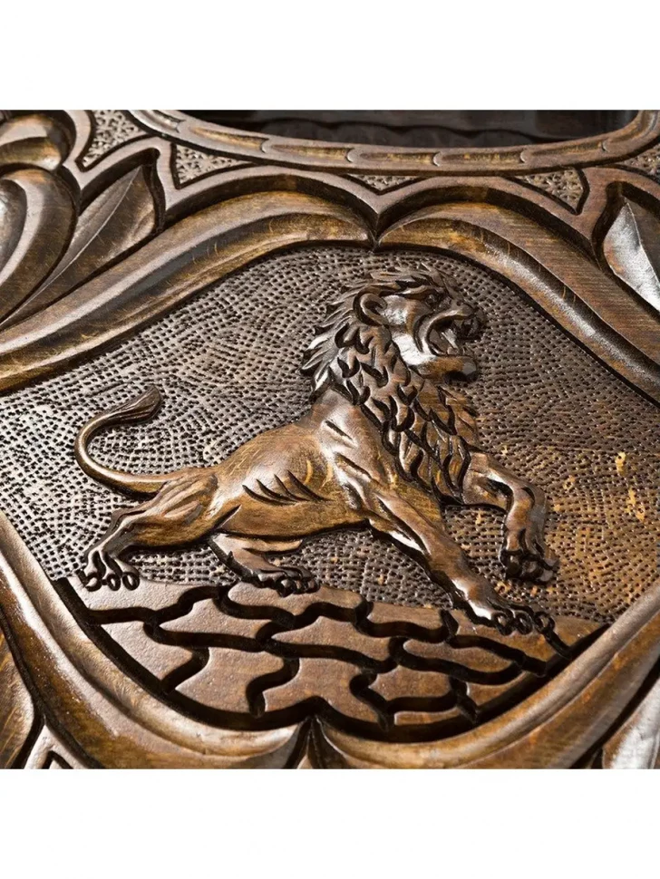 Нарды резные "Лев" с ручкой, Haleyan