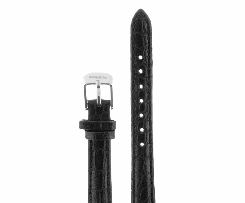 Ремешки maknamara 12 мм croco чер сер. заст