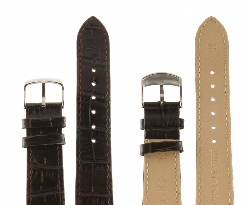 Ремешки maknamara 20 мм croco т.кор сер заст