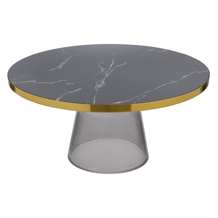 Столик кофейный odd, D75 см, мрамор/серый