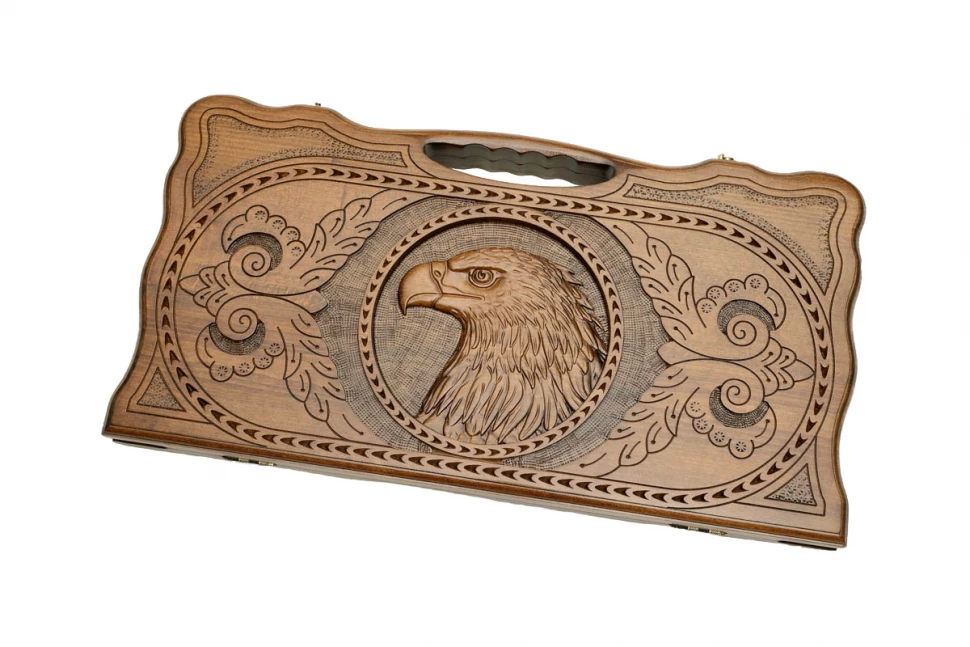 Нарды резные "Орел" с ручкой 60, Haleyan