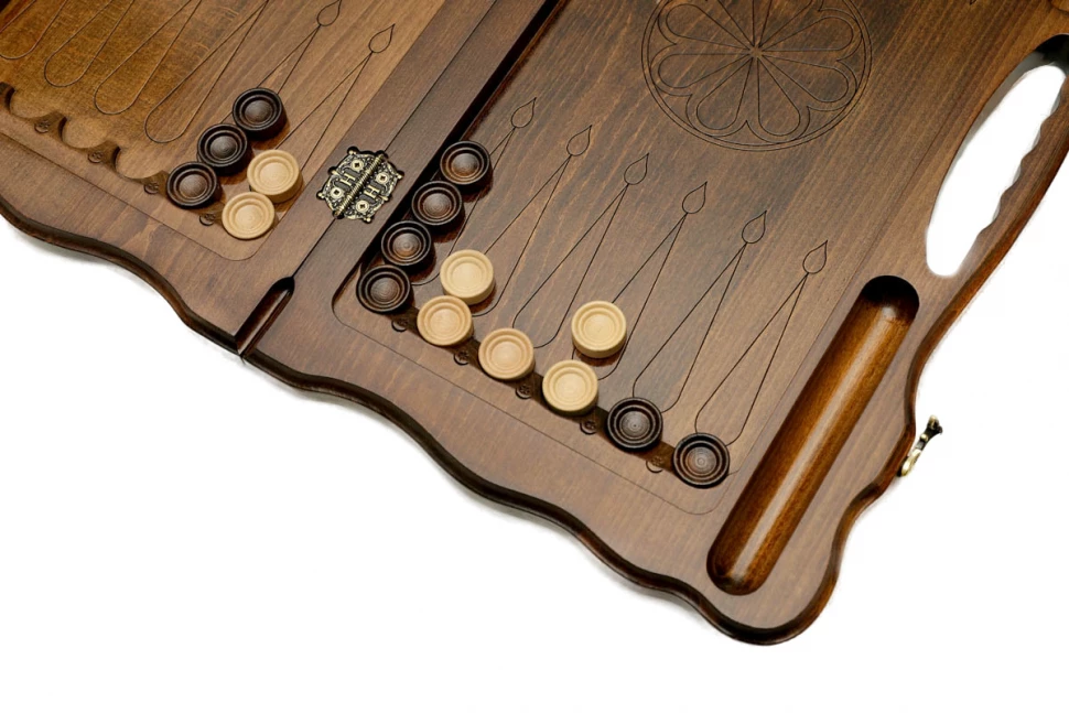 Нарды резные "Орел" с ручкой 60, Haleyan