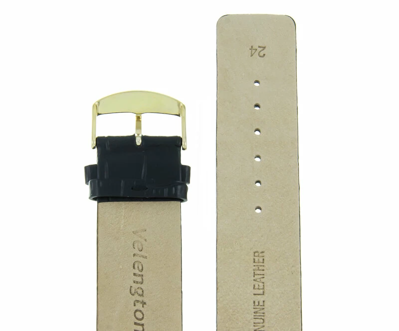 Ремешки velengton 24 черн croco зол заст