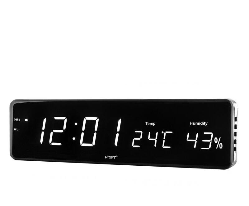 Сетевые часы vst805s-6 бел.цифры (темпер., влажн.)+блок