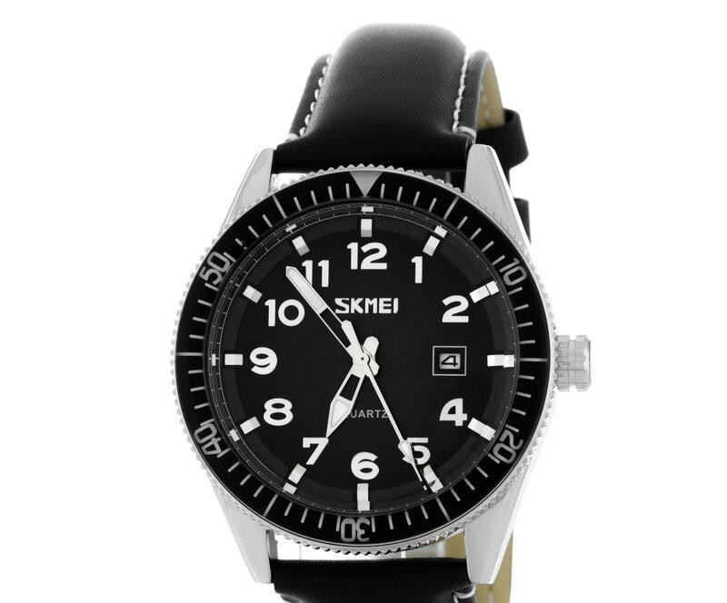 Наручные часы skmei 9232lsibk silver/ black leather