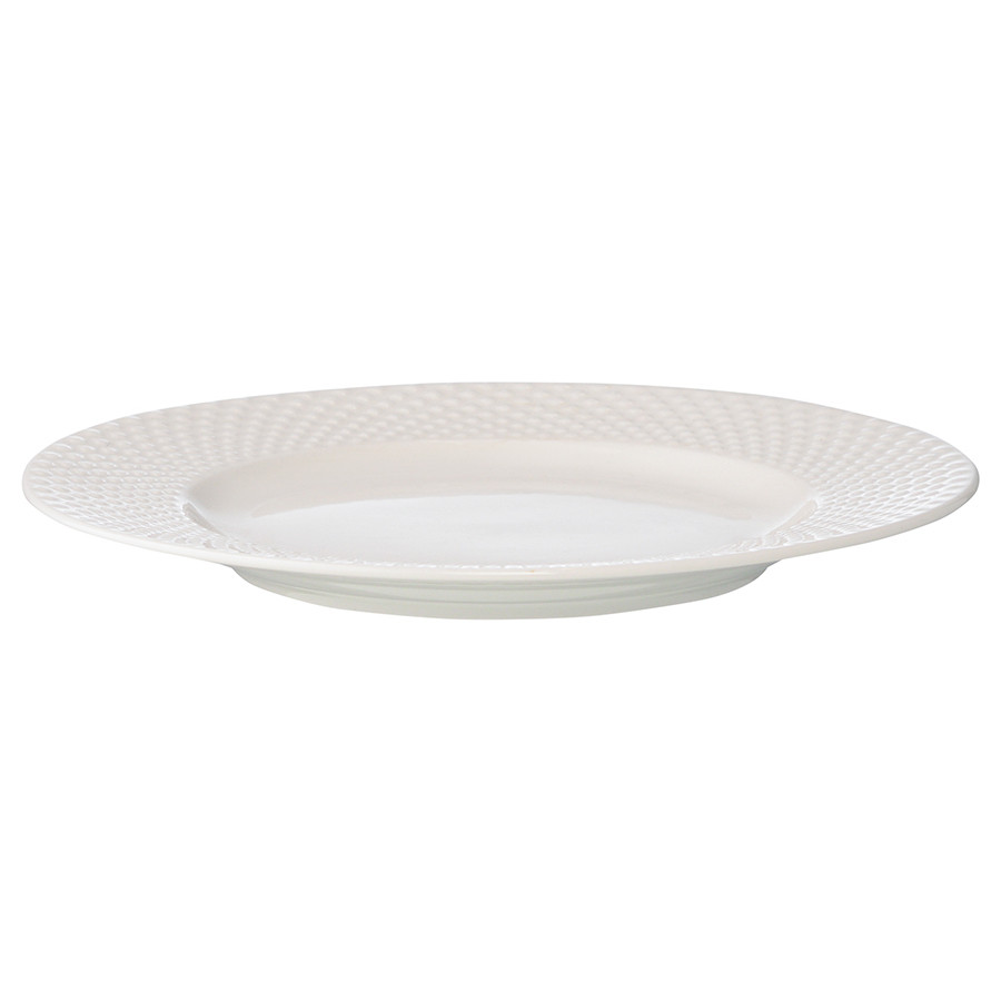 Набор из двух тарелок белого цвета с фактурным рисунком из коллекции essential, 22см