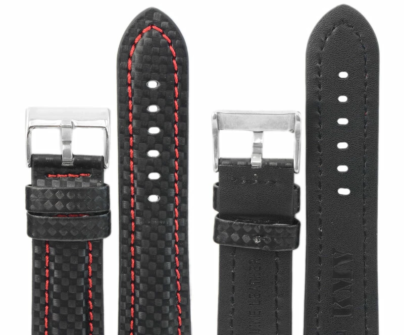 Ремешки "kmv" s-374 (1.6), 24 р-р, чер с крас стр.