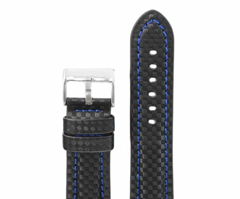 Ремешки "kmv" s-374 (1.5), 24 р-р, чер с син стр.