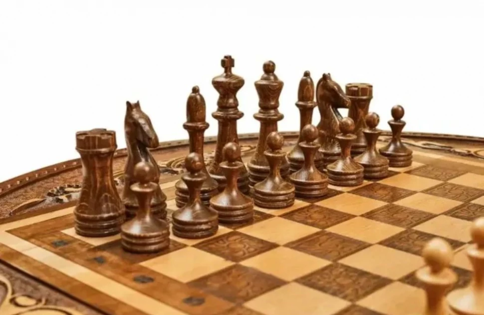 Шахматы + нарды резные "Аревик" 60, Mkhitaryan