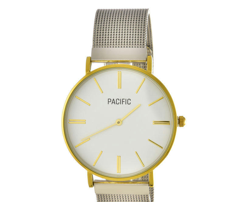 Наручные часы pacific x6169 корп-золот циф-бел сетка-сер