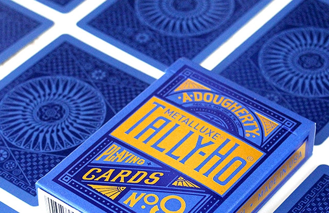 Карты "Bicycle Tally-ho Metal Standard index blue"