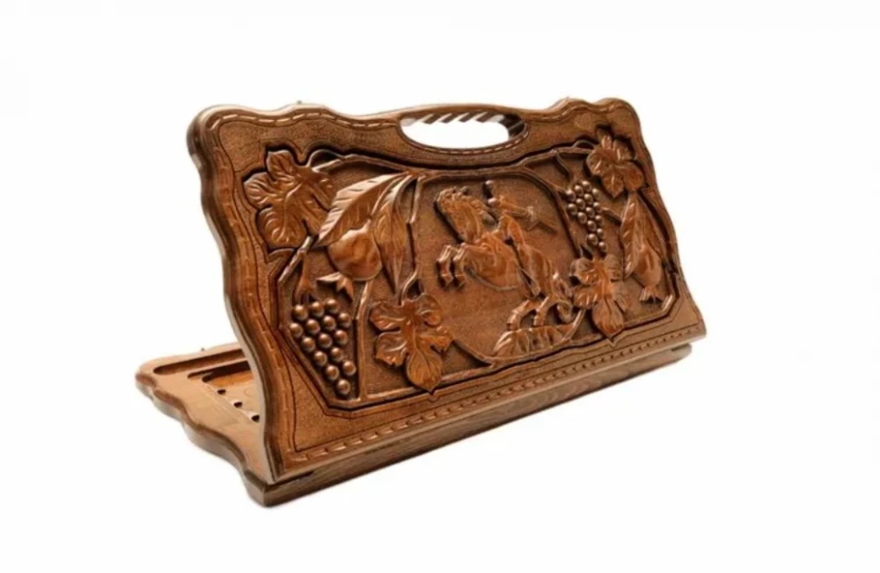 Нарды резные "Всадник" с ручкой, Haleyan