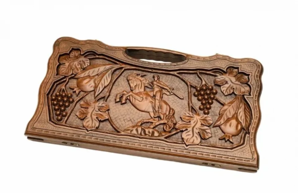 Нарды резные "Всадник" с ручкой, Haleyan