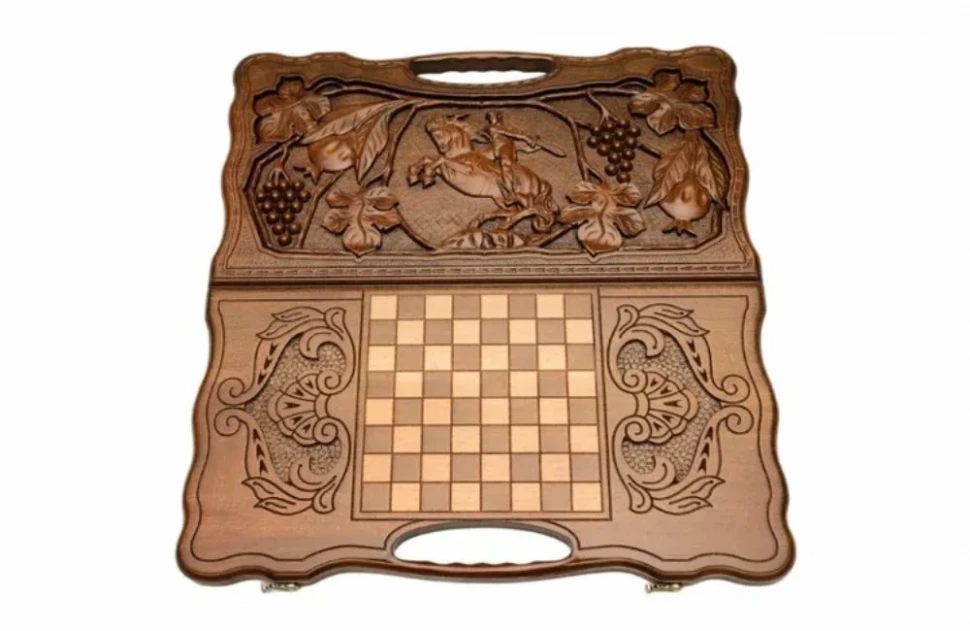 Нарды резные "Всадник" с ручкой, Haleyan