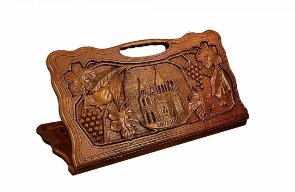 Нарды резные "Эчмиадзин" с ручкой 60, Haleyan