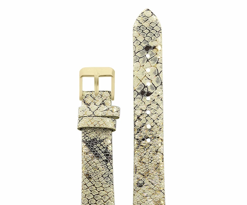 Ремешки maknamara 16 мм жел-чер золото (зол.заст) 16125