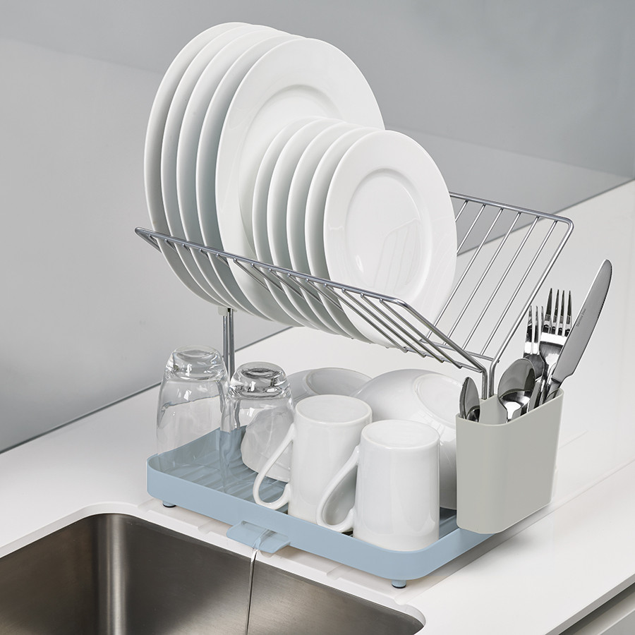 Сушилка для посуды и столовых приборов y-rack, голубая