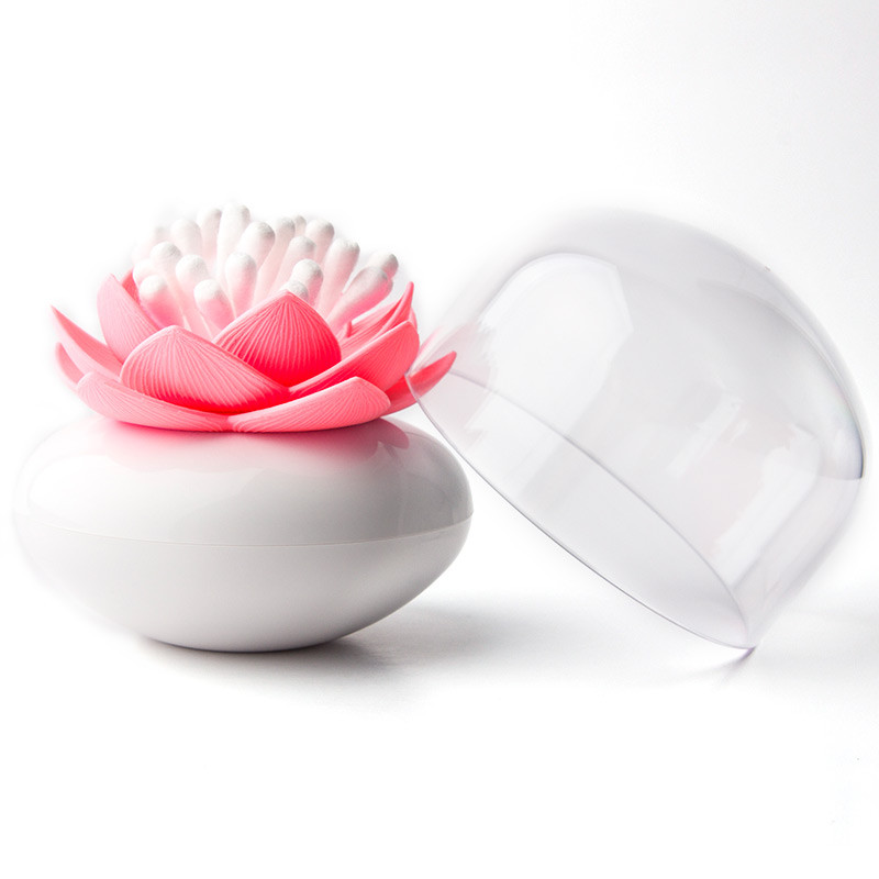 Контейнер для хранения ватных палочек lotus, белый/розовый