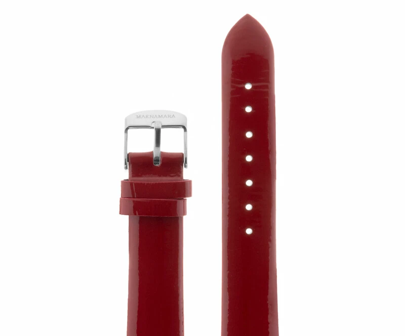 Ремешки maknamara 18 мм алый лак сереб заст МР-18080