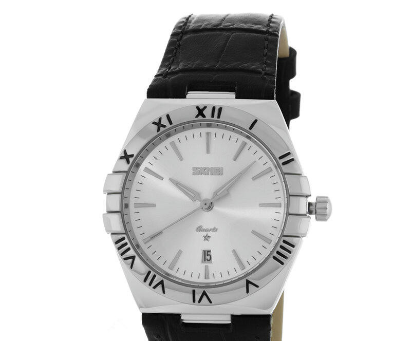 Наручные часы skmei 9257lsiwt-b silver/white-leather (man)
