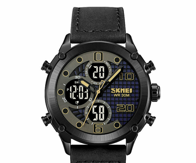 Наручные часы skmei 1975lbkbk black/black-leather