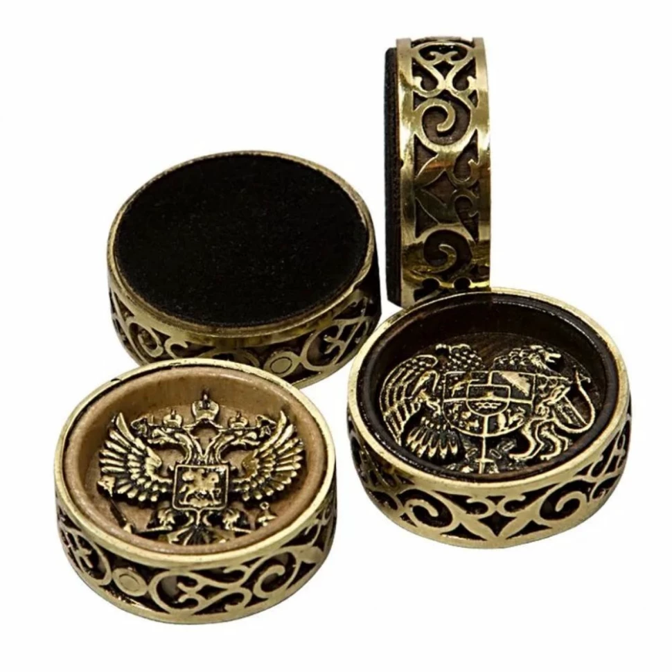 Набор фишек для нард "2 Герба" с бронзой 209, Haleyan