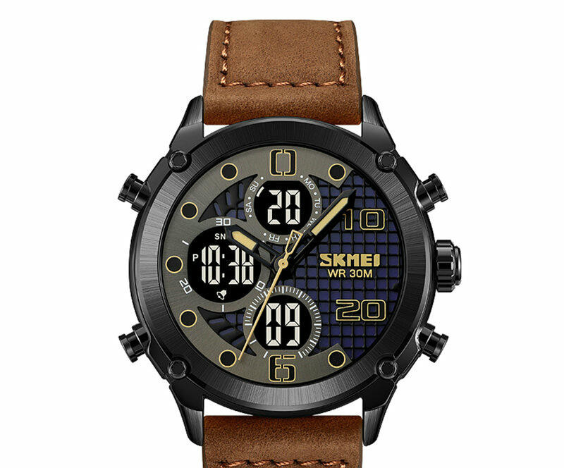 Наручные часы skmei 1975ldkbnbk dark brown/black-leather