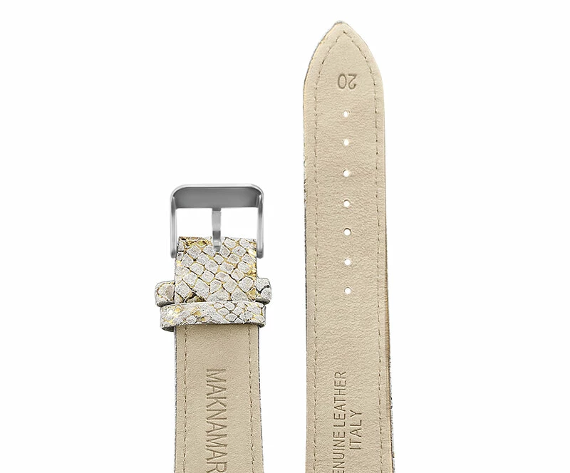 Ремешки maknamara 20 мм жел-чер золото (сер.заст) 20126