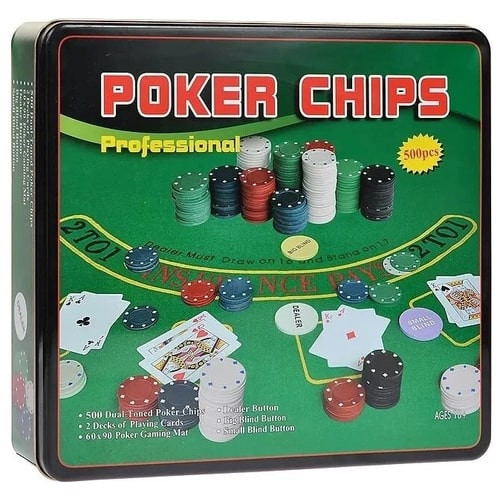 Набор для покера Holdem Light на 500 фишек с номиналом