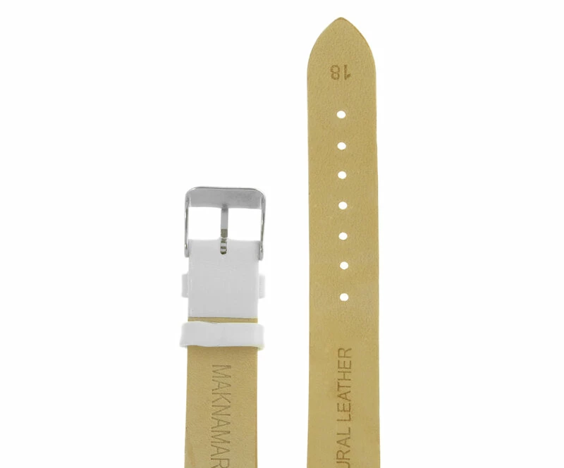 Ремешки maknamara 18 мм бел сереб заст