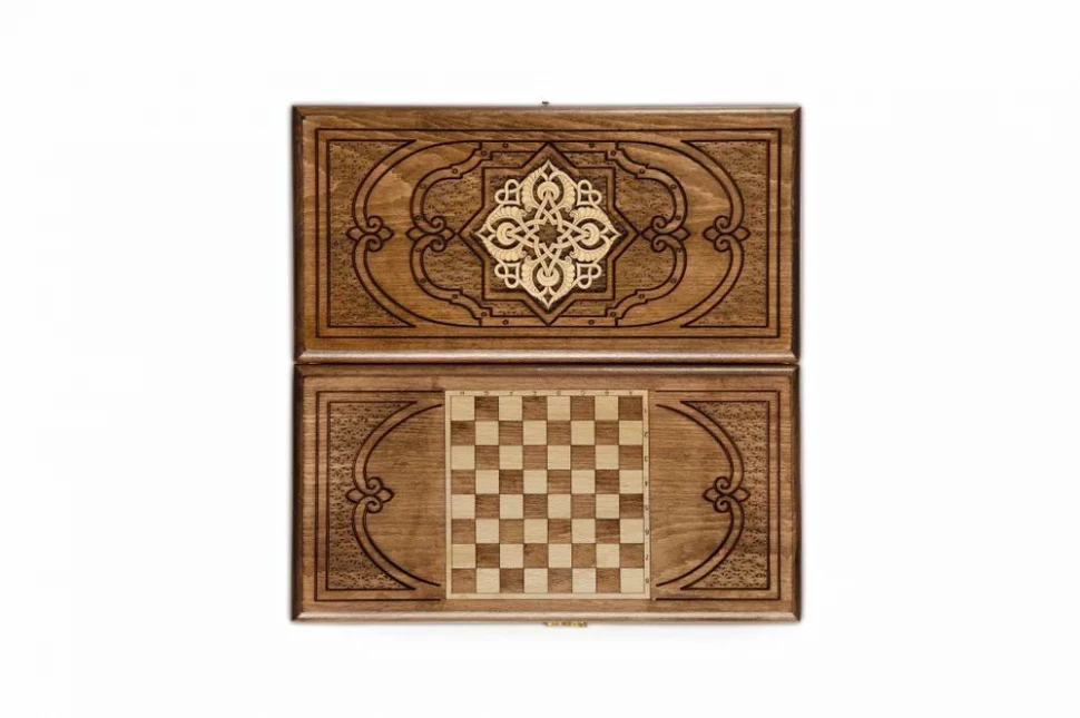 Нарды резные "Золотой узор 3" 40, Mirzoyan