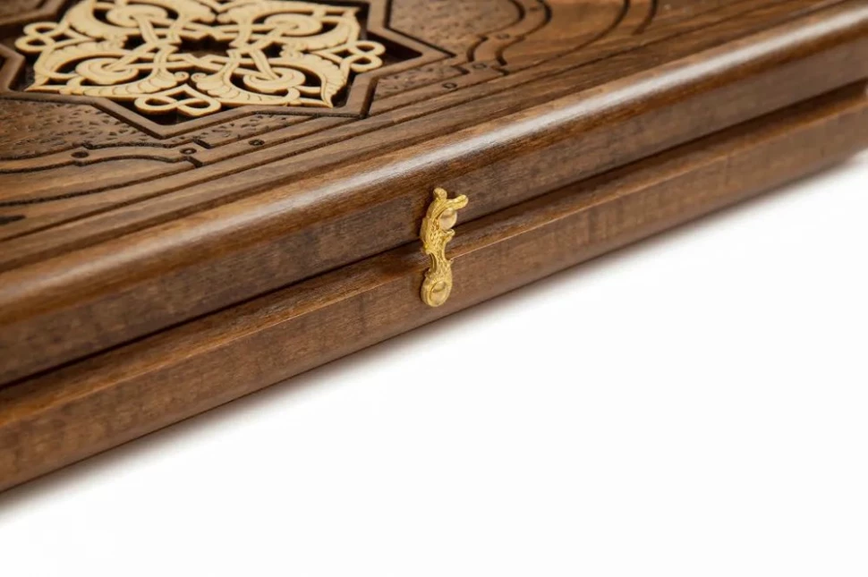 Нарды резные "Золотой узор 3" 40, Mirzoyan