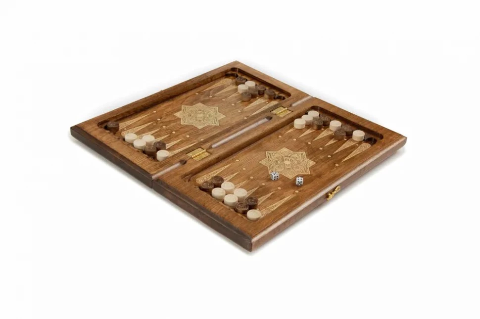 Нарды резные "Золотой узор 3" 40, Mirzoyan