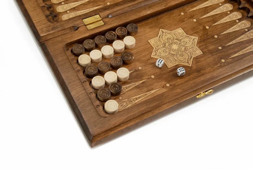 Нарды резные "Золотой узор 3" 40, Mirzoyan