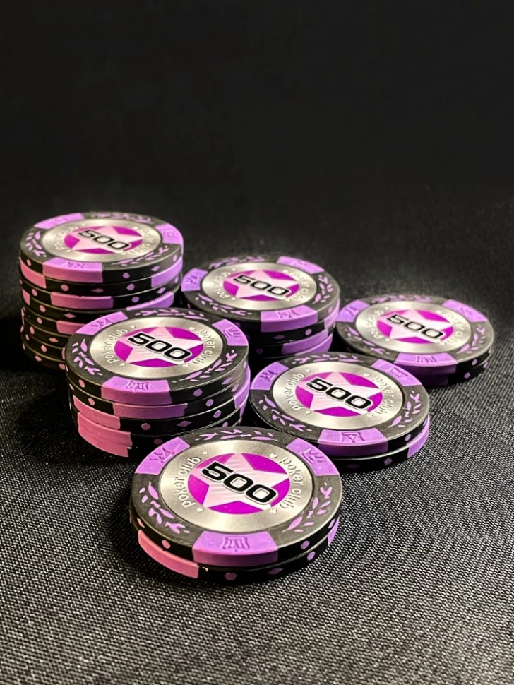 Фишки для игры в покер Black Stars номиналом 500 (25шт)
