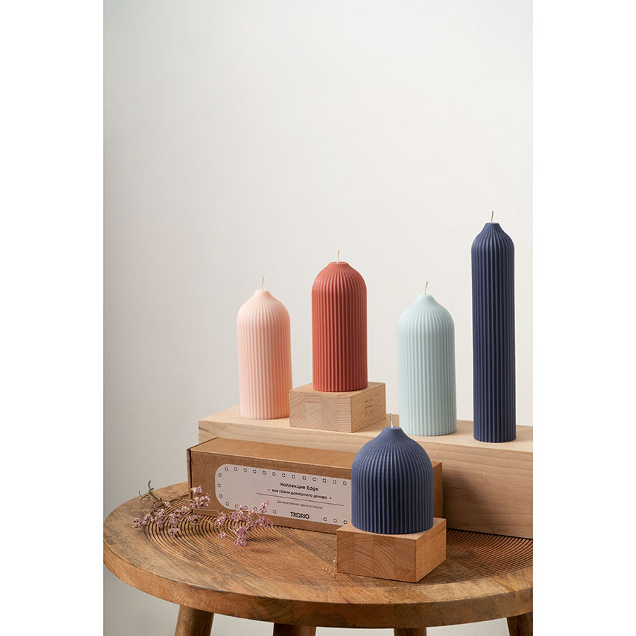 Свеча декоративная мятного цвета из коллекции edge, 16,5 см