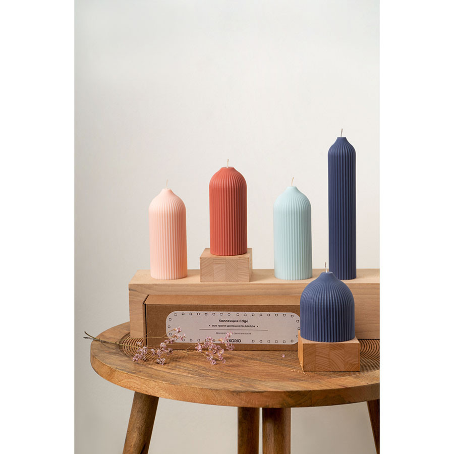 Свеча декоративная мятного цвета из коллекции edge, 16,5 см