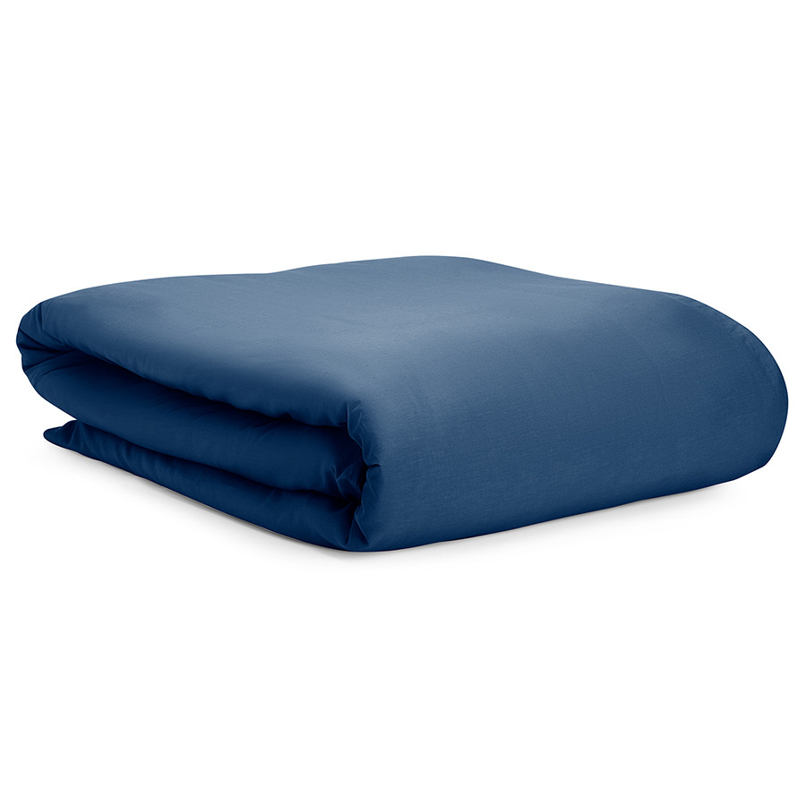 Комплект постельного белья темно-синего цвета с контрастным кантом из коллекции essential, 200х220 см