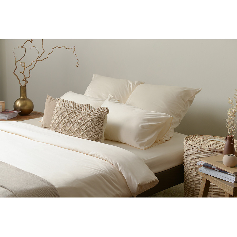Комплект постельного белья из сатина кремового цвета из коллекции essential, 150х200 см