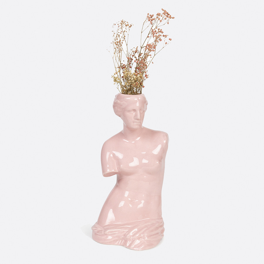 Ваза для цветов venus, 31 см, розовая